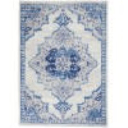 Palacedesigns 4 x 6 ft. Ivory & Blue Medallion Area Rug PA3657721